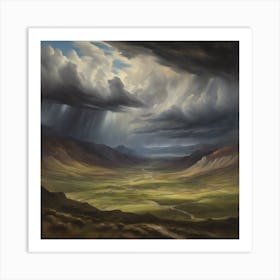 Storm Clouds Over A Valley Art Print