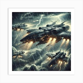 Sky Dragon Heavy Kaiju Carriers Storm Protection Art Print