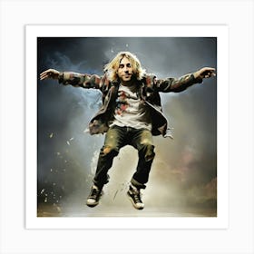 Smudge Kurt Cobain Jump Art Print 1 Art Print