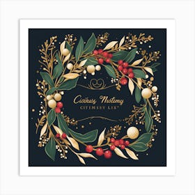 Christmas Wreath 3 Art Print