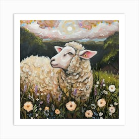 Sheep Fairycore Painting 4 Art Print