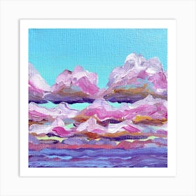 Pink Clouds Square Art Print