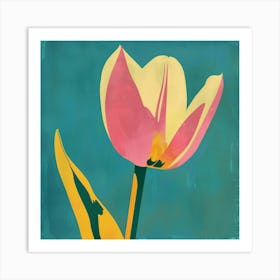 Tulip 1 Square Flower Illustration Art Print