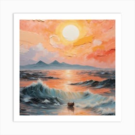 Sunset At Sea Art Print