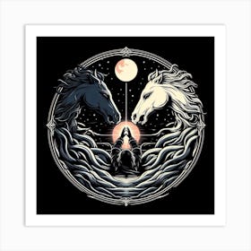 Horse And The Moon Art Print