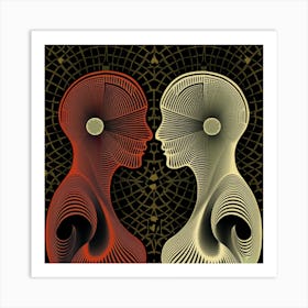 Two Heads In Love Art Print