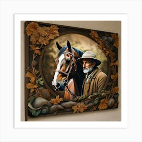 Man And A Horse Art Print