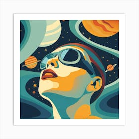 Woman In Space 1 Art Print