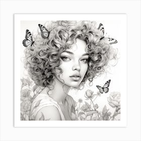 Butterfly Girl 18 Art Print