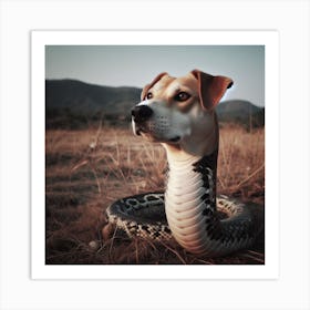 Dog snake Art Print