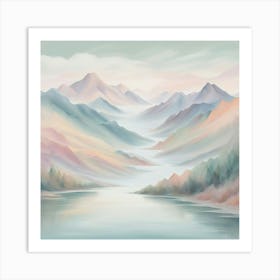 Mountain Landscape Painting Art Print