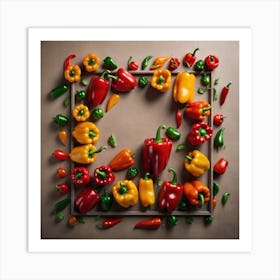 Frame Created From Bell Pepper On Edges And Nothing In Middle (76) Art Print