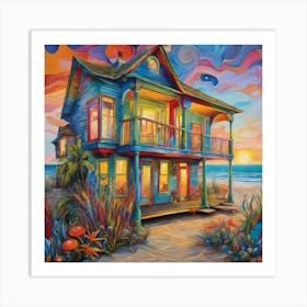 House On The Beach Art Print