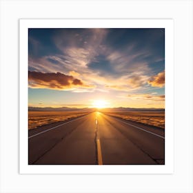 Open Road Sunset Art Print