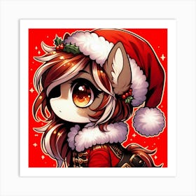 Santa Pony Art Print