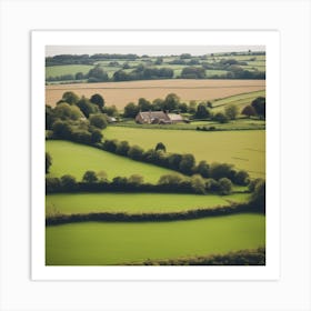 Aerial View Of Farmland 3 Art Print