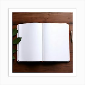 Mock Up Blank Pages Open Book Spread Unmarked Writable Notebook Journal White Clean Min (20) Art Print