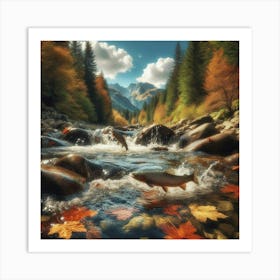 Fish In A Stream Art Print