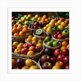 Baskets Of Fruit Art Print