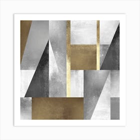 Gold and metal geometry 9 Art Print