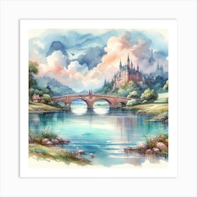 Watercolor Of A Castle Art Print