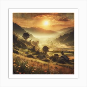 Sunrise In Thailand Art Print