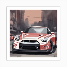 Nissan Gtr, street racing Art Print