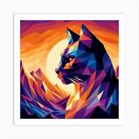 Vesper Low Poly Cat Art Print