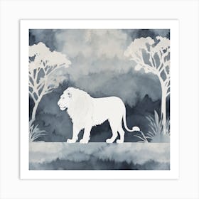 Lion In The Forest 1 Art Print