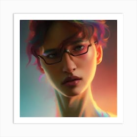 Girl With Glasses Art Print