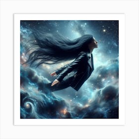 Girl In Space 2 Art Print