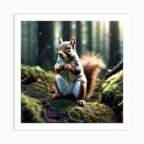 Squirrel In The Forest 243 Art Print