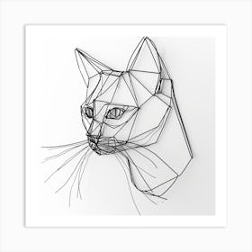 Wire Sculpture Cat Art Print