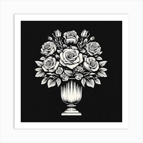 Roses In A Vase 3 Art Print