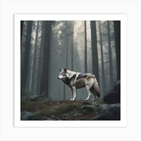 Wolf In The Forest 70 Art Print