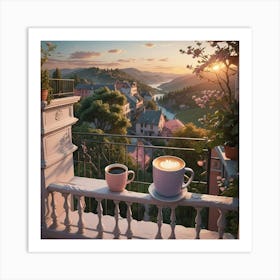 Coffee And Sunset Art Print