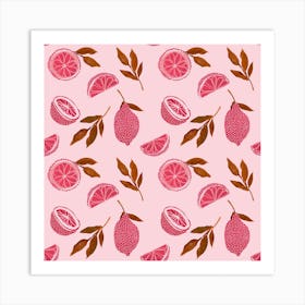 Pink Lemons Art Print