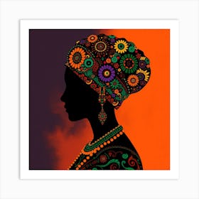 Silhouette Of African Woman Poster