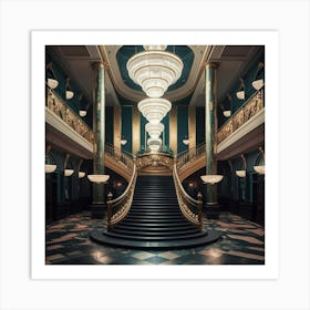 Staircase In A Building Art Print
