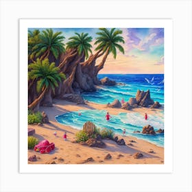 Of A Tropical Beach Art Print