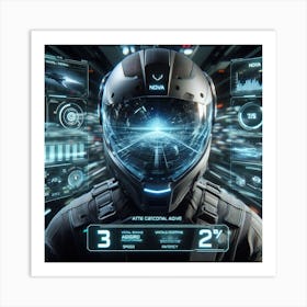 Futuristic Helmet 6 Art Print