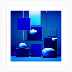 3d rendering of geometric shapes Art Print