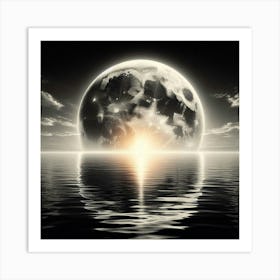 Full Moon Over Water 2 Art Print