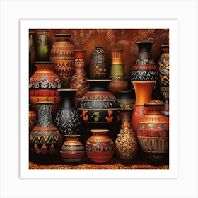 African Vases Art Print