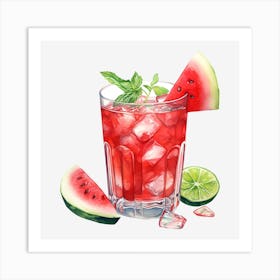 Watermelon Cocktail 3 Art Print