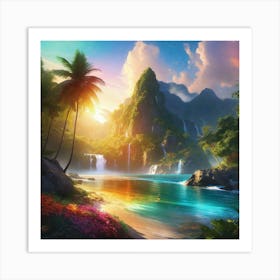 Sunset In The Jungle 2 Art Print