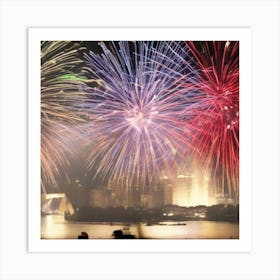 Fireworks In Cairo Art Print