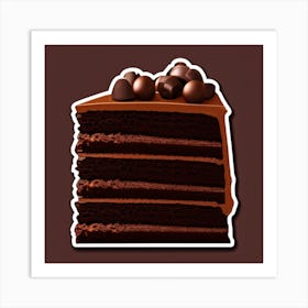 Slice Of Chocolate Cake Art Print