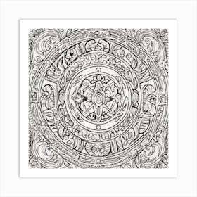 Aztec Calendar Art Print