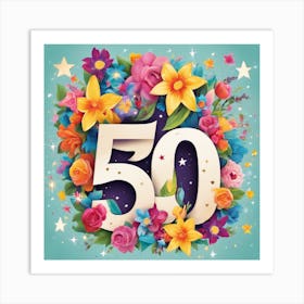 50th Birthday Card Art Print